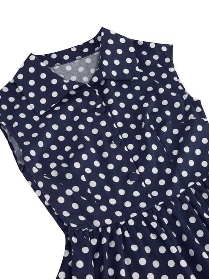 Robe Vintage Grande Taille Rétro Marine - Louise Vintage