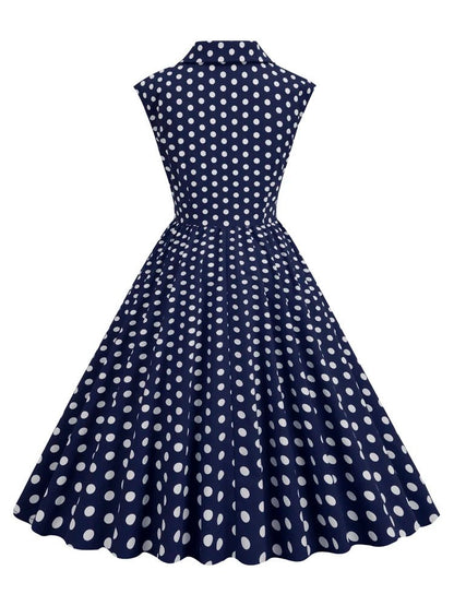 Robe Vintage Grande Taille Rétro Marine - Louise Vintage