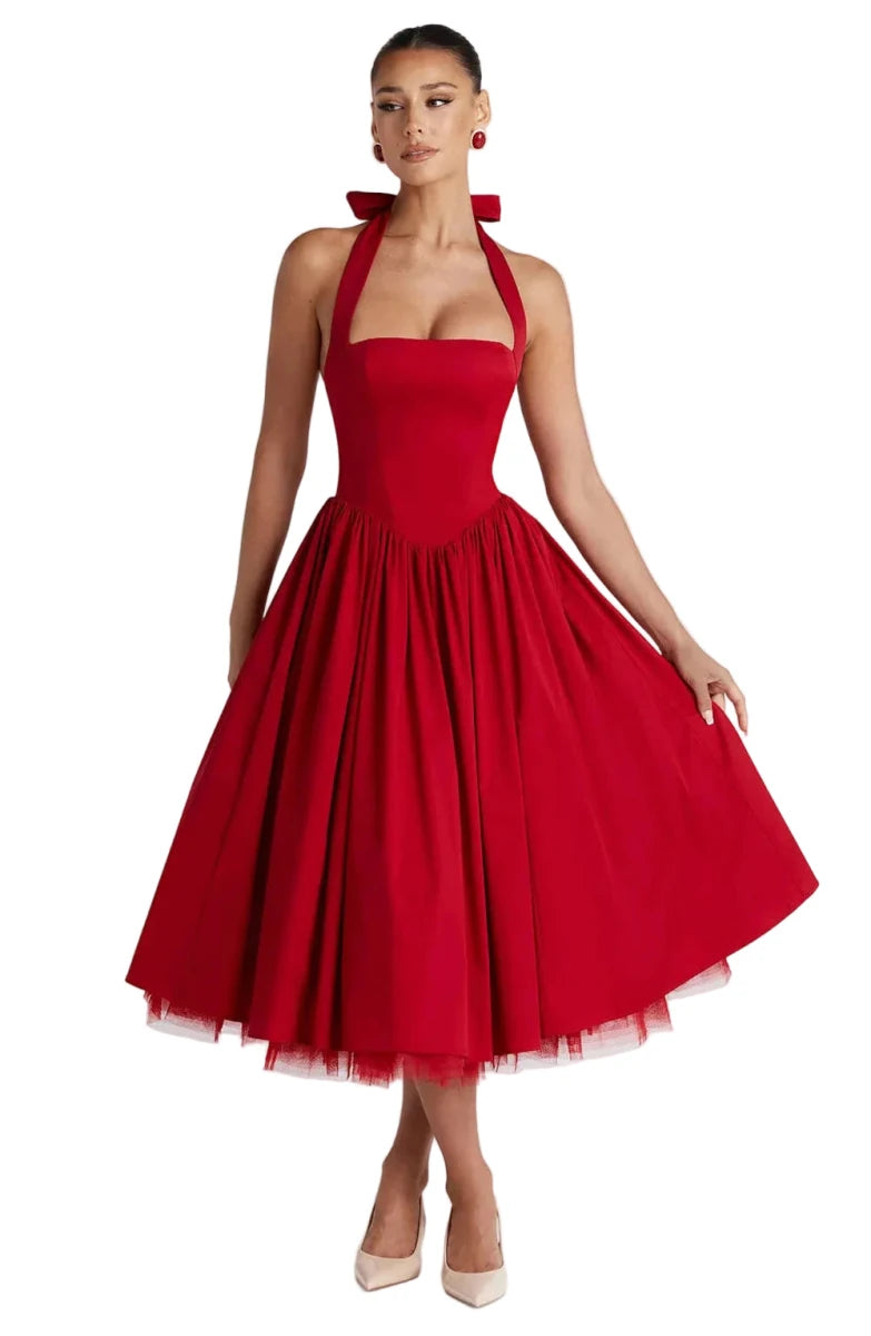 Robe Vintage Grande Taille Rétro Rouge - Louise Vintage