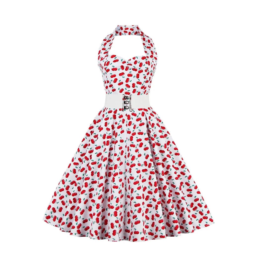Robe Vintage Grande Taille Rockabilly Cerise - Louise Vintage