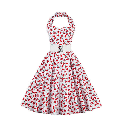 Robe Vintage Grande Taille Rockabilly Cerise - Louise Vintage