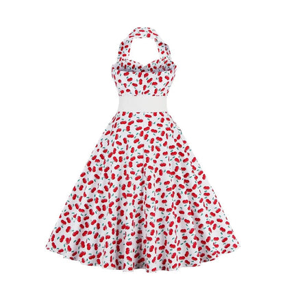 Robe Vintage Grande Taille Rockabilly Cerise - Louise Vintage