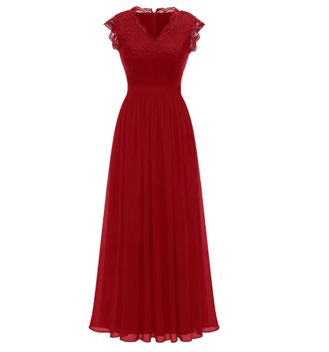 Robe Vintage Grande Taille Rouge Col Chic Rouge - Louise Vintage