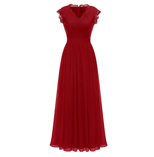 Robe Vintage Grande Taille Rouge Col Chic Rouge - Louise Vintage