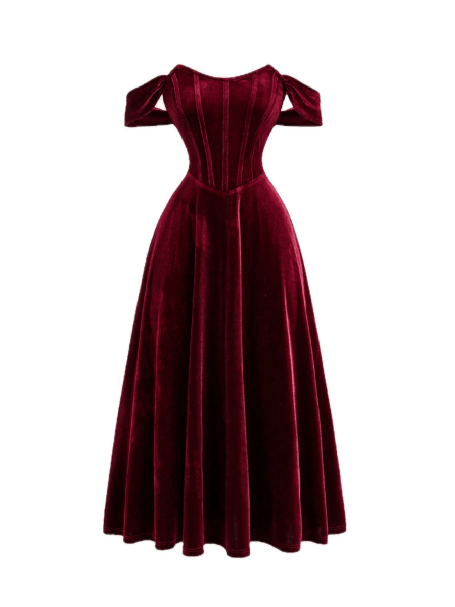 Robe Vintage Grande Taille Rouge Col Chic Rouge - Louise Vintage