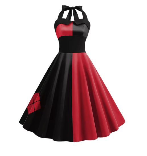 Robe Vintage Grande Taille Rouge Noir - Louise Vintage