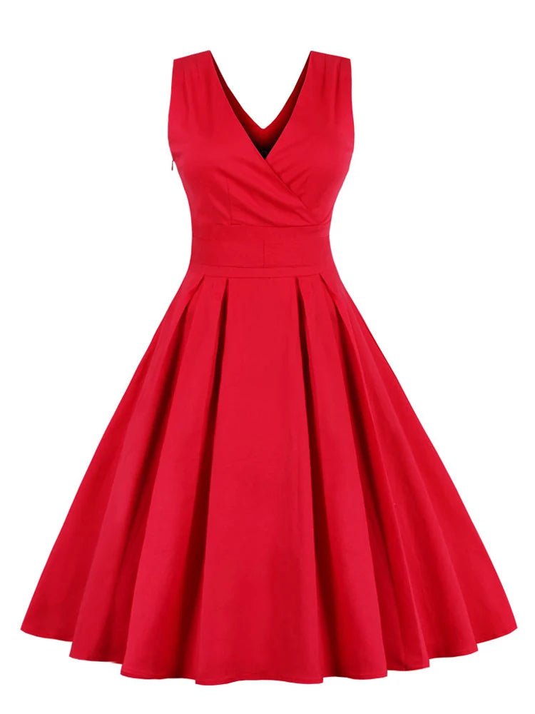 Robe Vintage Grande Taille Sexy Rouge - Louise Vintage
