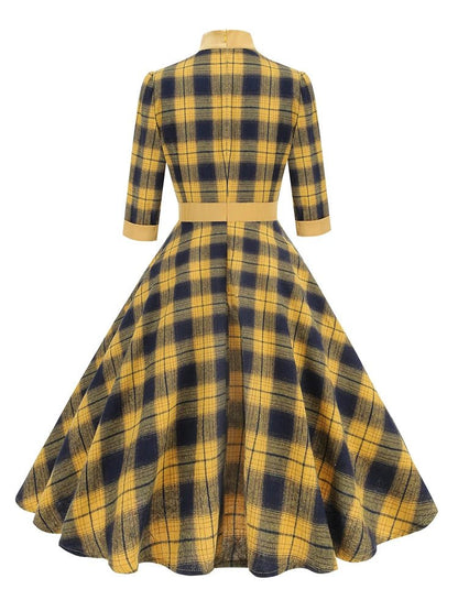 Robe Vintage Hiver Carreaux - Louise Vintage