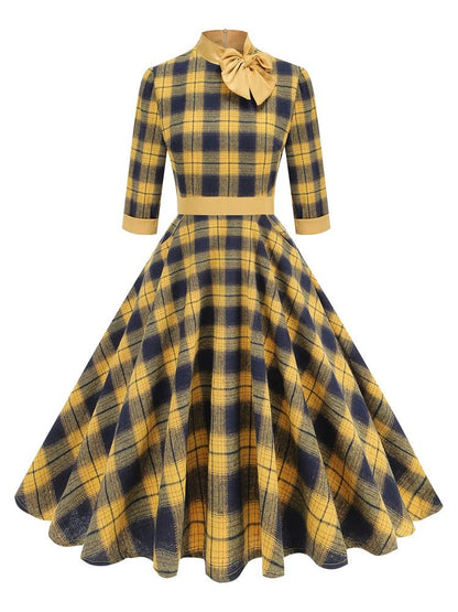 Robe Vintage Hiver Carreaux - Louise Vintage