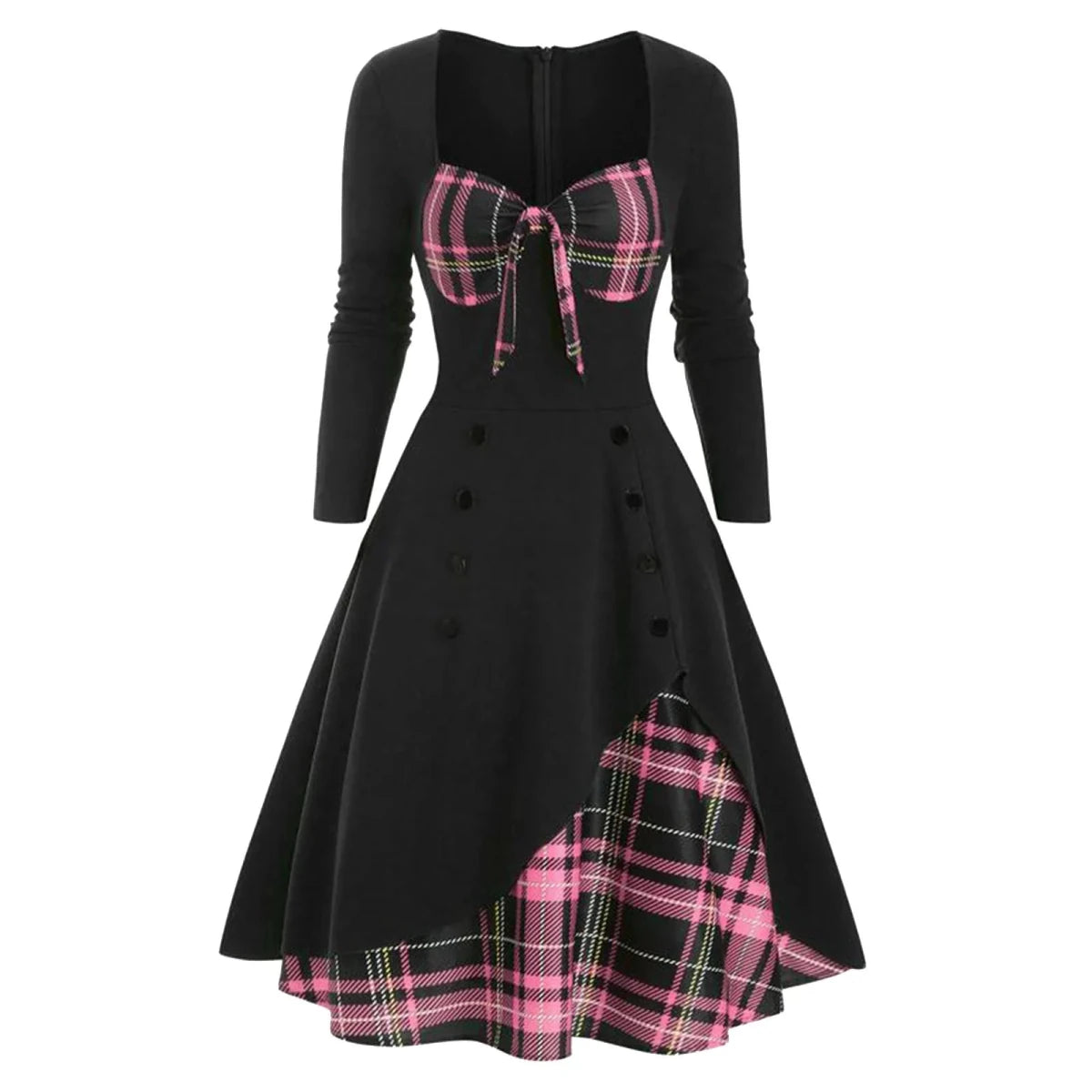 Robe Vintage Hiver Grande Taille Rose - Louise Vintage