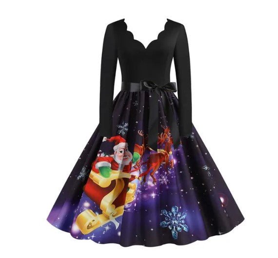 Robe Vintage Hiver Grande Taille Violet - Louise Vintage