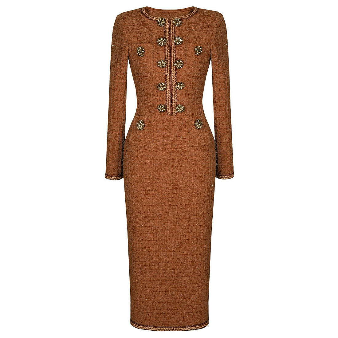 Robe Vintage Hiver Laine Café - Louise Vintage