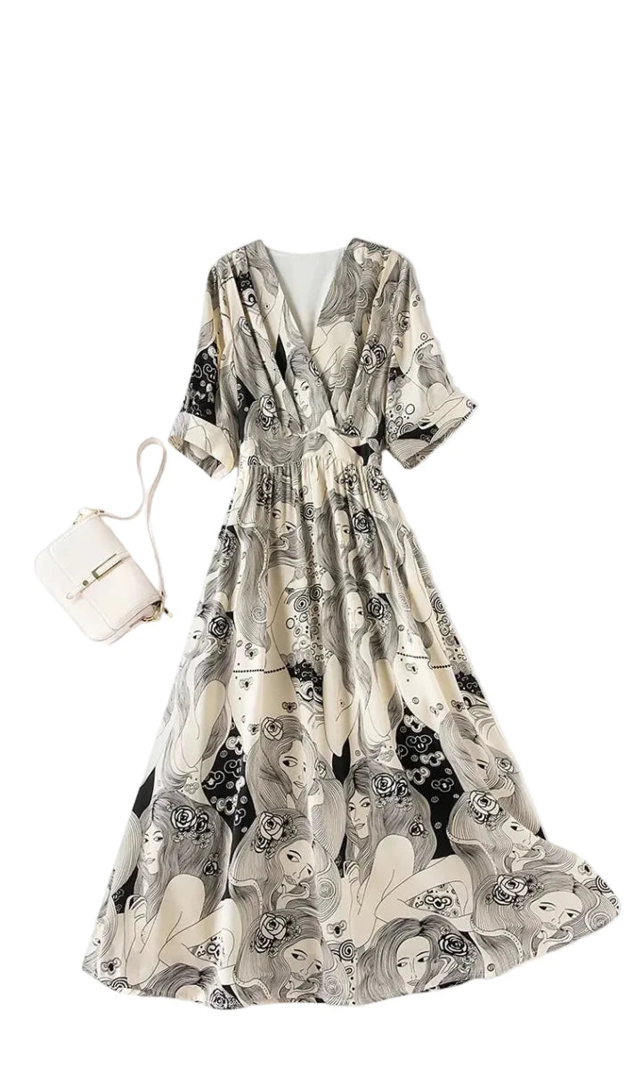 Robe Vintage Invité Mariage Gris - Louise Vintage