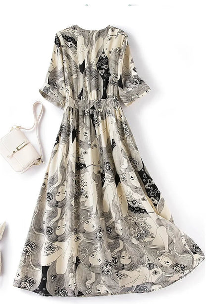 Robe Vintage Invité Mariage Gris - Louise Vintage