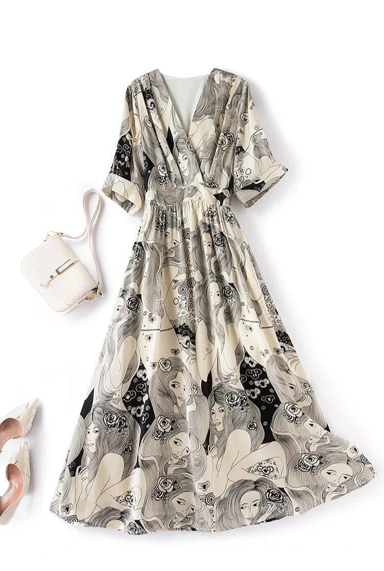 Robe Vintage Invité Mariage Gris - Louise Vintage