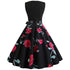 Robe Vintage Longue Fleurs Noir - Louise Vintage