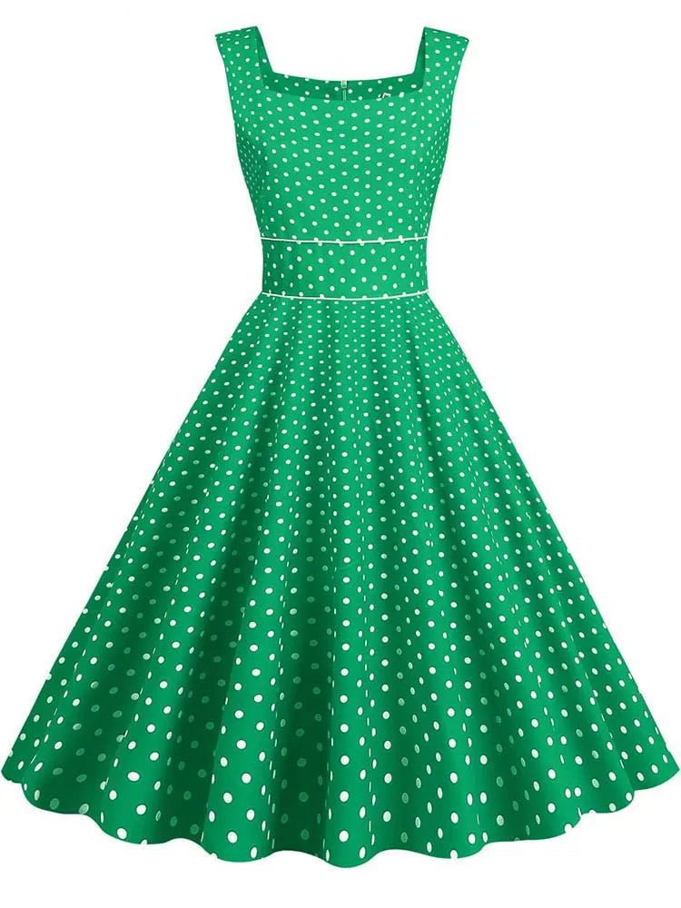 Robe Vintage Manches Courtes Verte - Louise Vintage