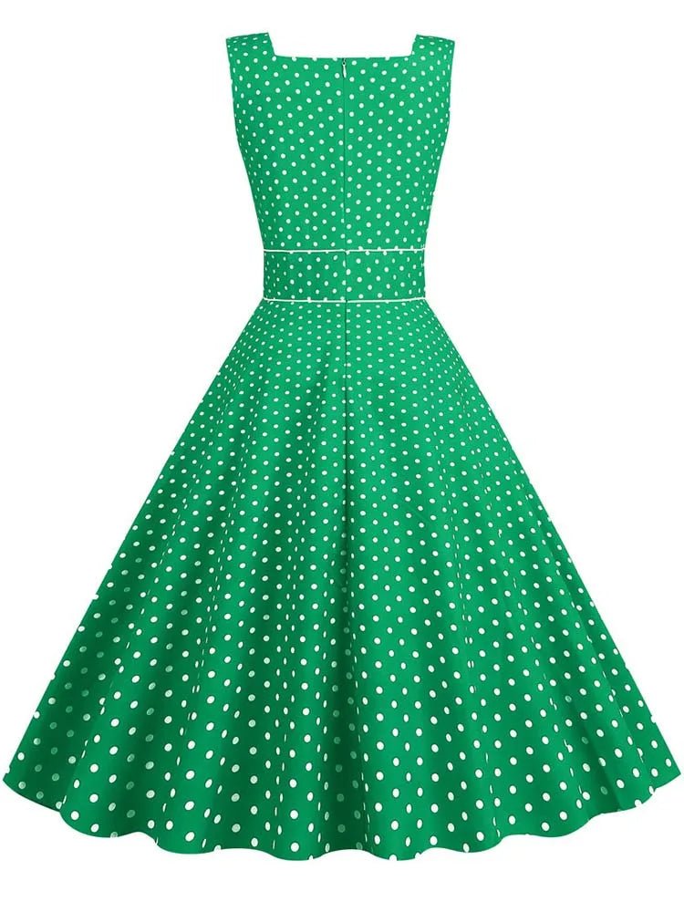 Robe Vintage Manches Courtes Verte - Louise Vintage