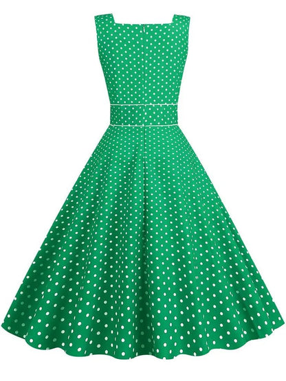 Robe Vintage Manches Courtes Verte - Louise Vintage