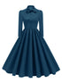 Robe Vintage Manches Longues Bleu - Louise Vintage