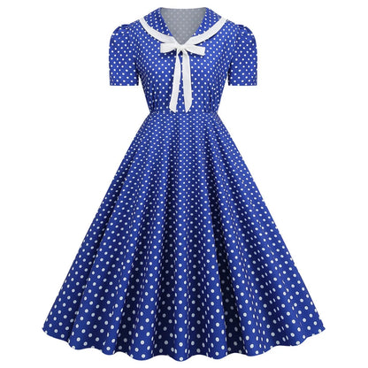 Robe Vintage Mariage Bleu Marine - Louise Vintage