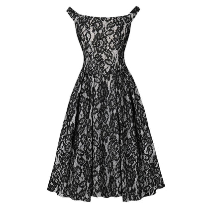 Robe Vintage Noire Argent - Louise Vintage