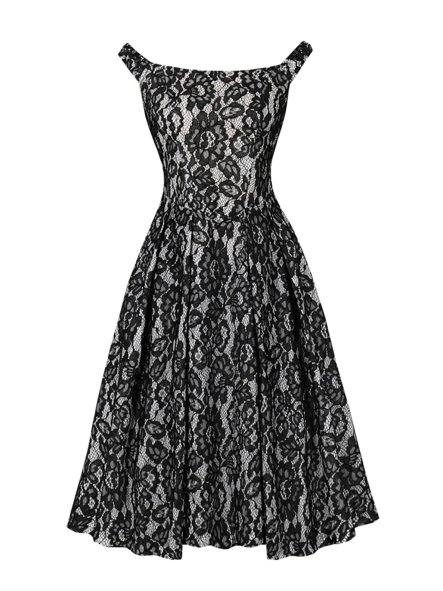 Robe Vintage Noire Argent - Louise Vintage