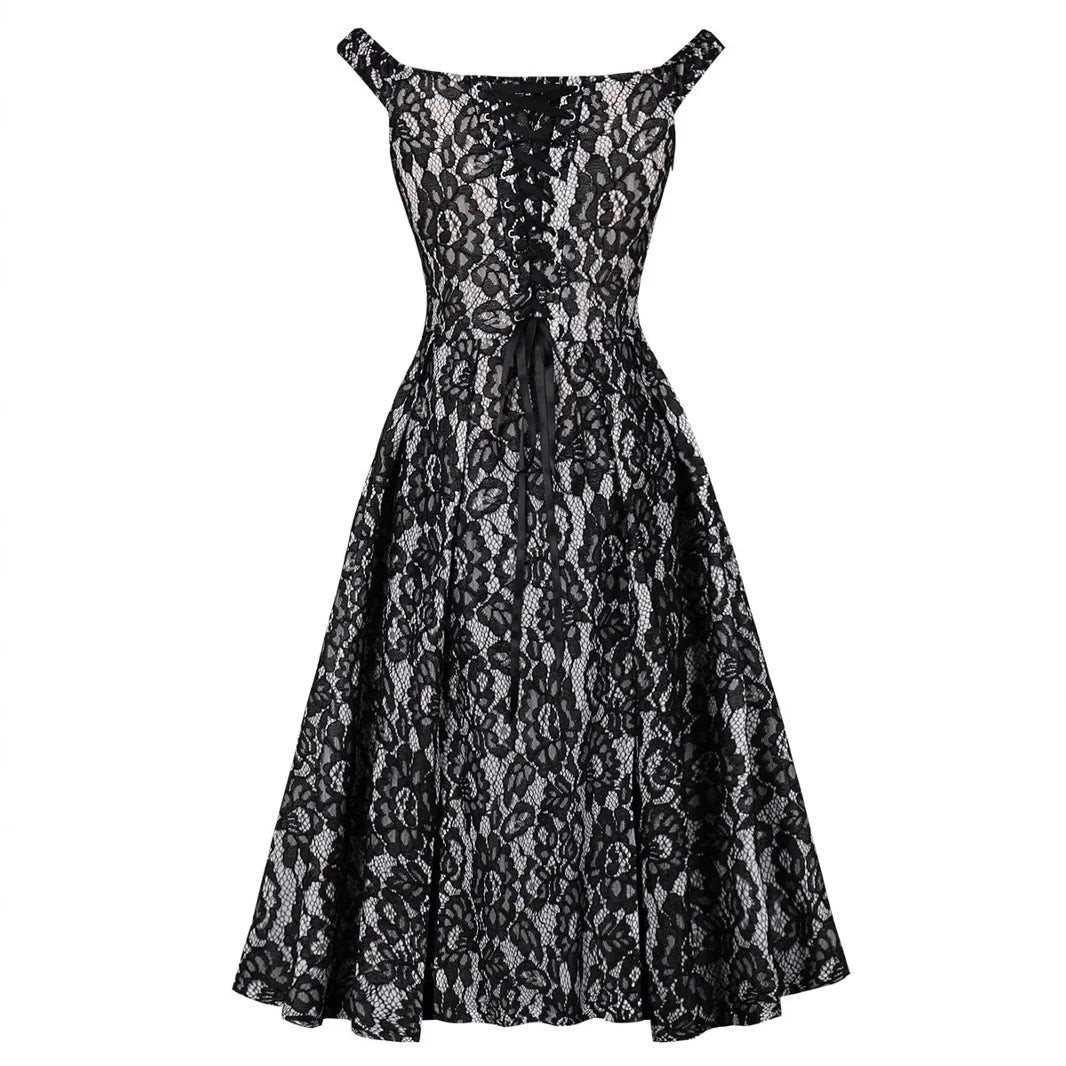 Robe Vintage Noire Argent - Louise Vintage
