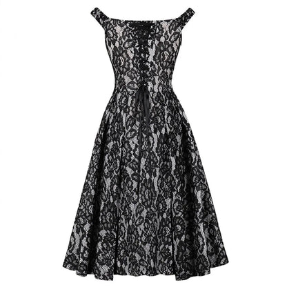 Robe Vintage Noire Argent - Louise Vintage