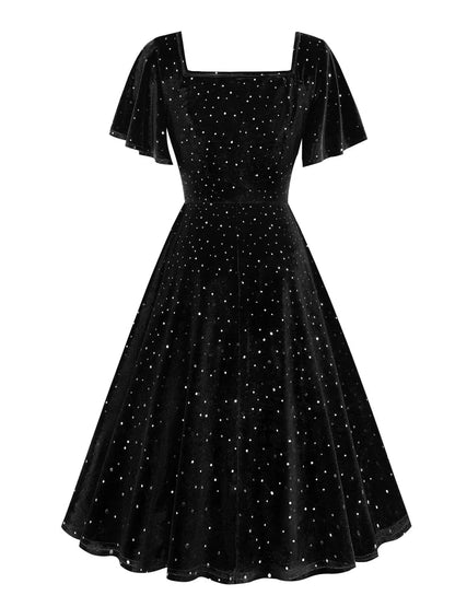 Robe Vintage Noire Points - Louise Vintage