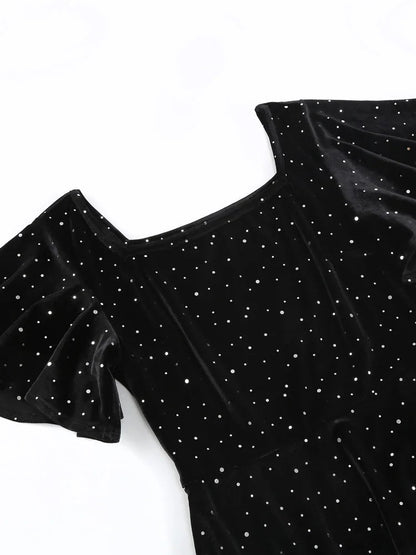 Robe Vintage Noire Points - Louise Vintage