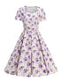 Robe Vintage Pin Up Blanche Fleurs - Louise Vintage