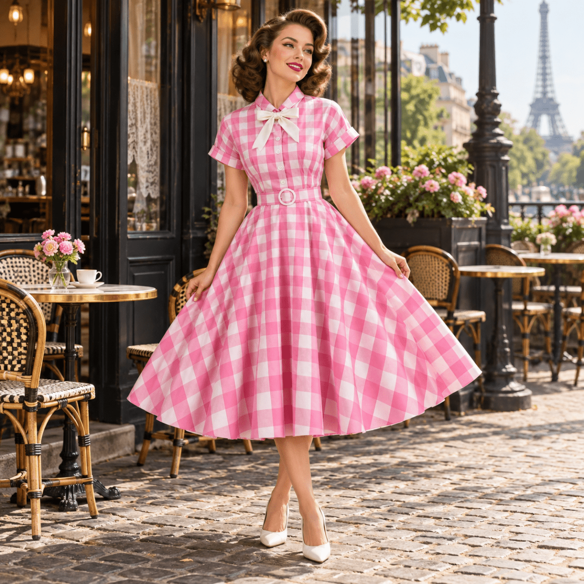 Robe Vintage Pin Up Damier - Louise Vintage