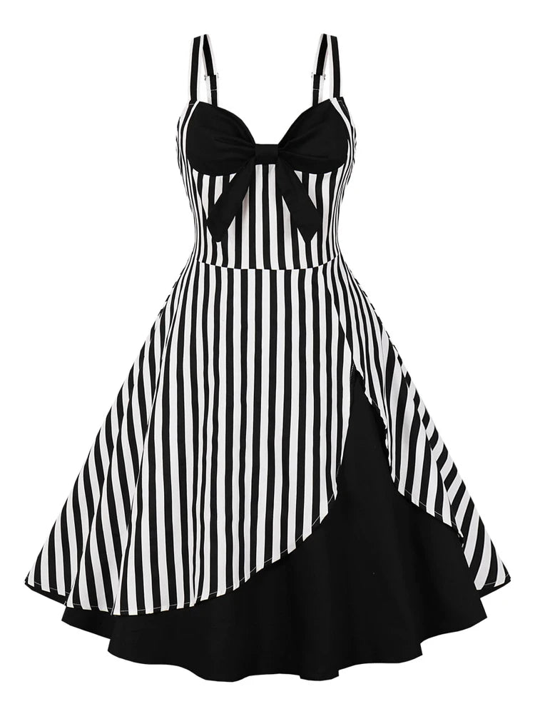 Robe Vintage Pin Up Pas Cher Bandes - Louise Vintage