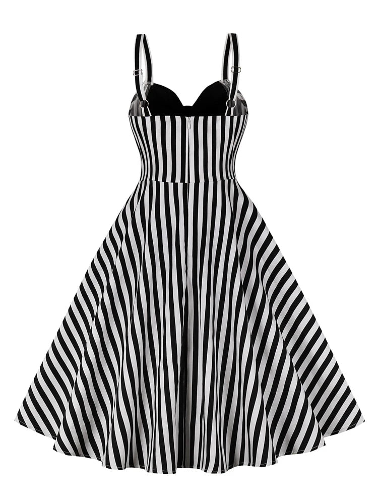Robe Vintage Pin Up Pas Cher Bandes - Louise Vintage