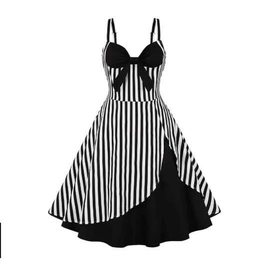 Robe Vintage Pin Up Pas Cher Bandes - Louise Vintage