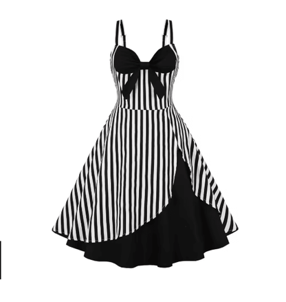 Robe Vintage Pin Up Pas Cher Bandes - Louise Vintage