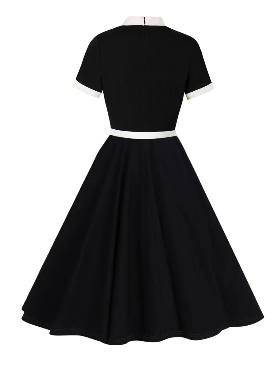 Robe Vintage Pin Up Pas Cher Noir et Blanc - Louise Vintage