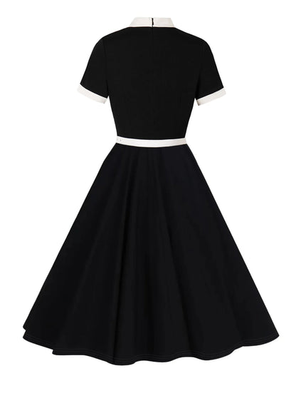 Robe Vintage Pin Up Pas Cher Noir et Blanc - Louise Vintage