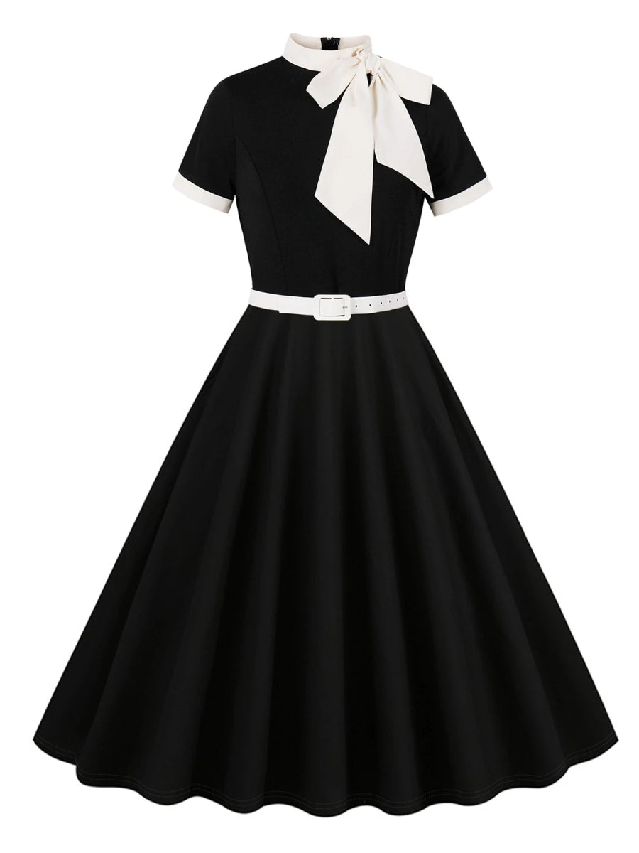 Robe Vintage Pin Up Pas Cher Noir et Blanc - Louise Vintage