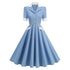 Robe Vintage Plissée Bleue - Louise Vintage