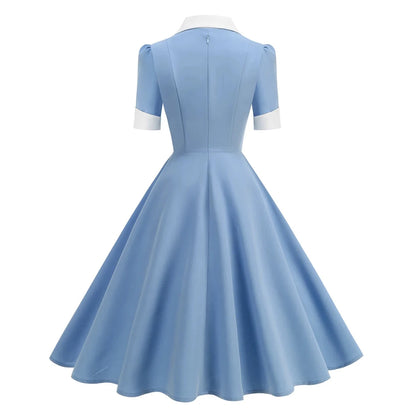 Robe Vintage Plissée Bleue - Louise Vintage