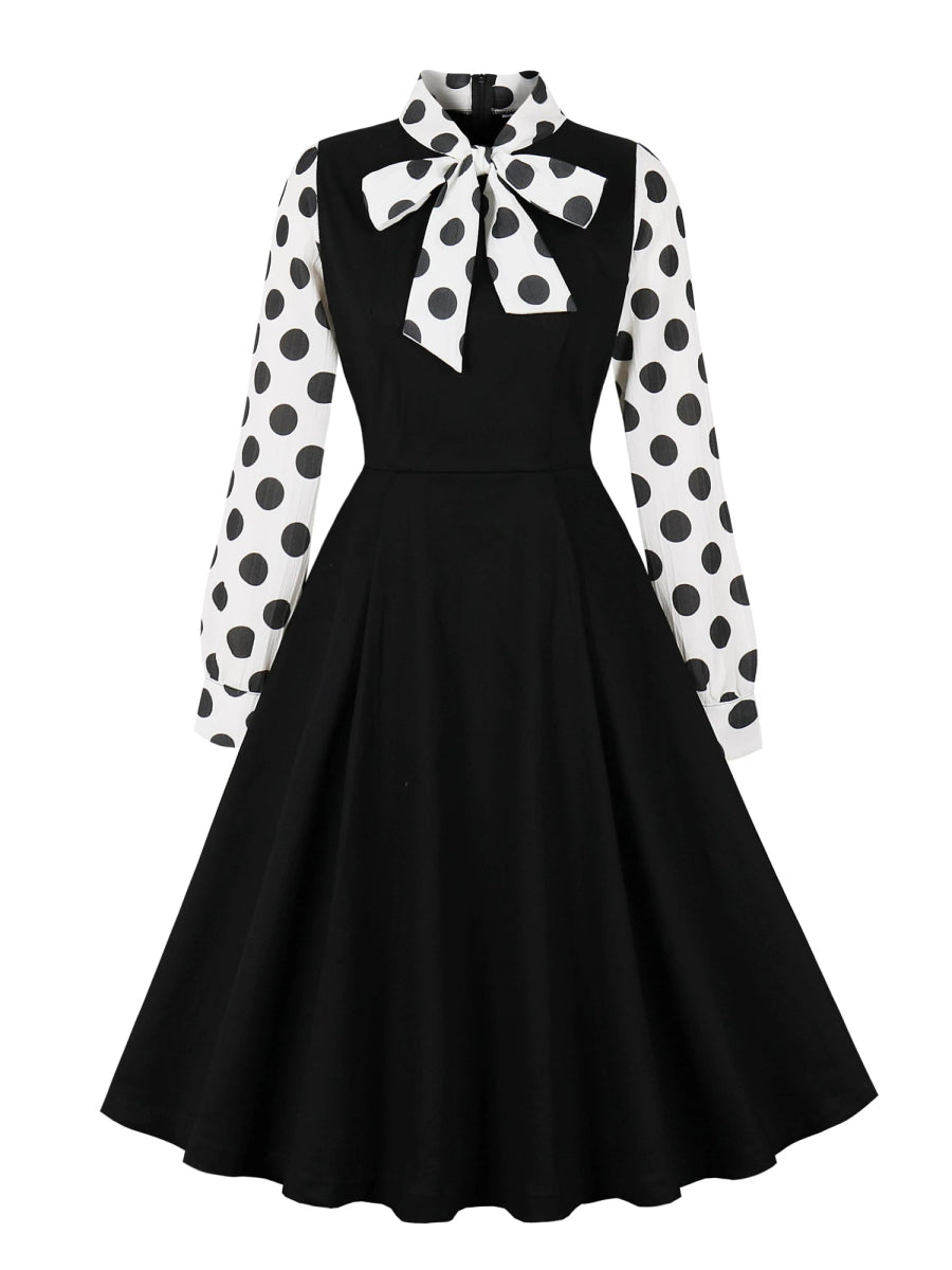 Robe Vintage Pois Noirs - Louise Vintage