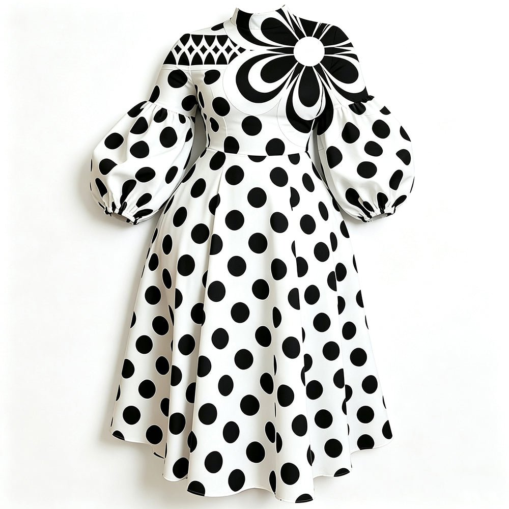 Robe Vintage Pois Noirs - Louise Vintage