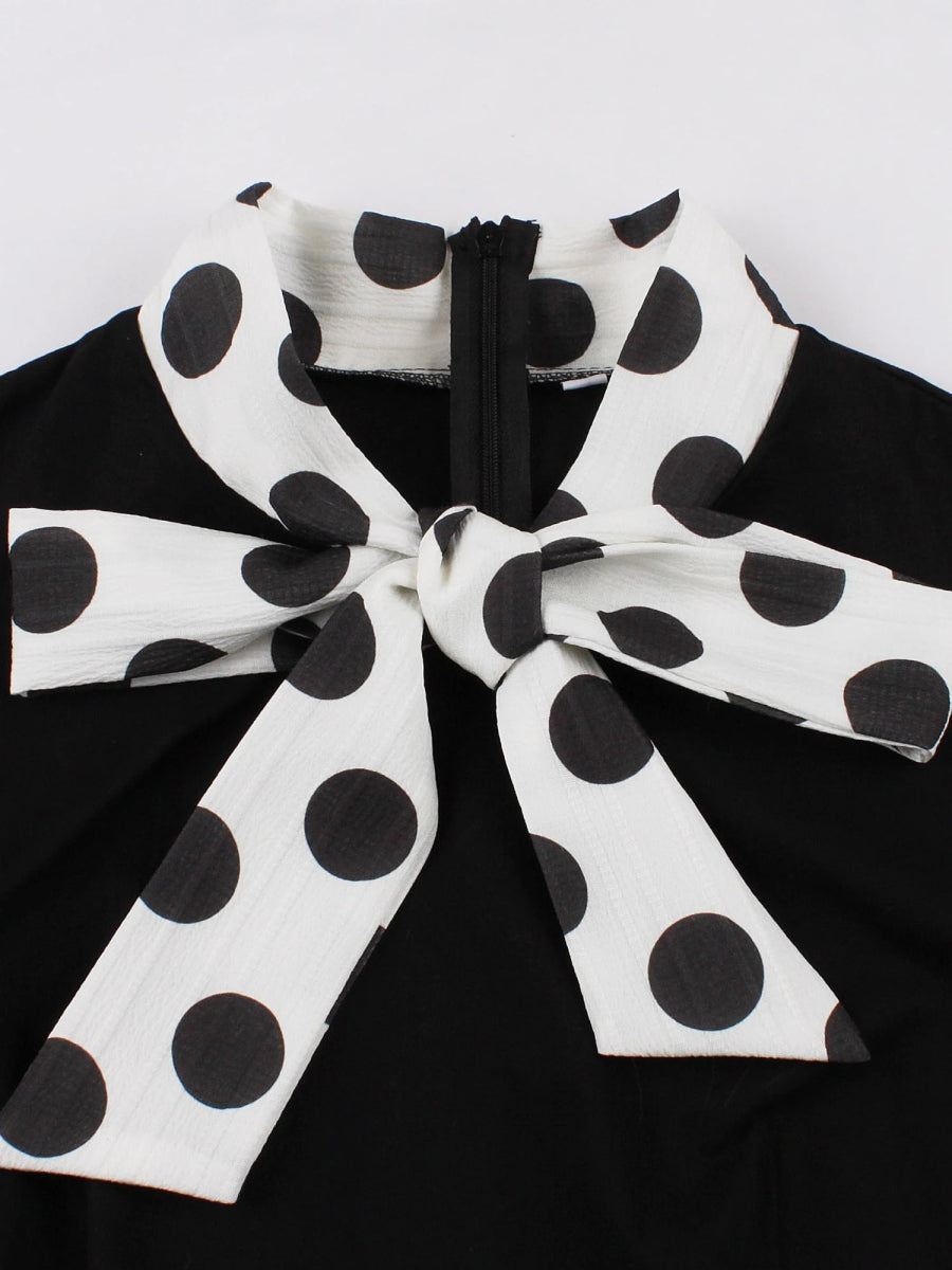 Robe Vintage Pois Noirs - Louise Vintage