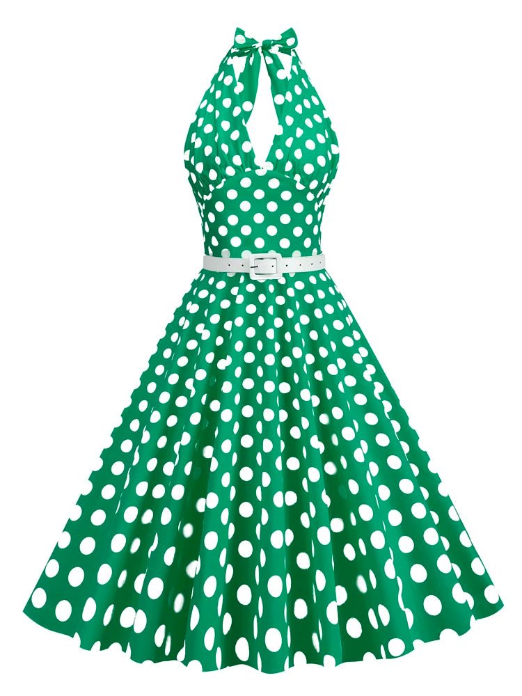 Robe Vintage Pois Verte - Louise Vintage