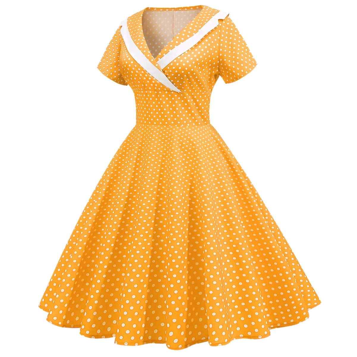 Robe Vintage Rayée Jaune et Blanche - Louise Vintage