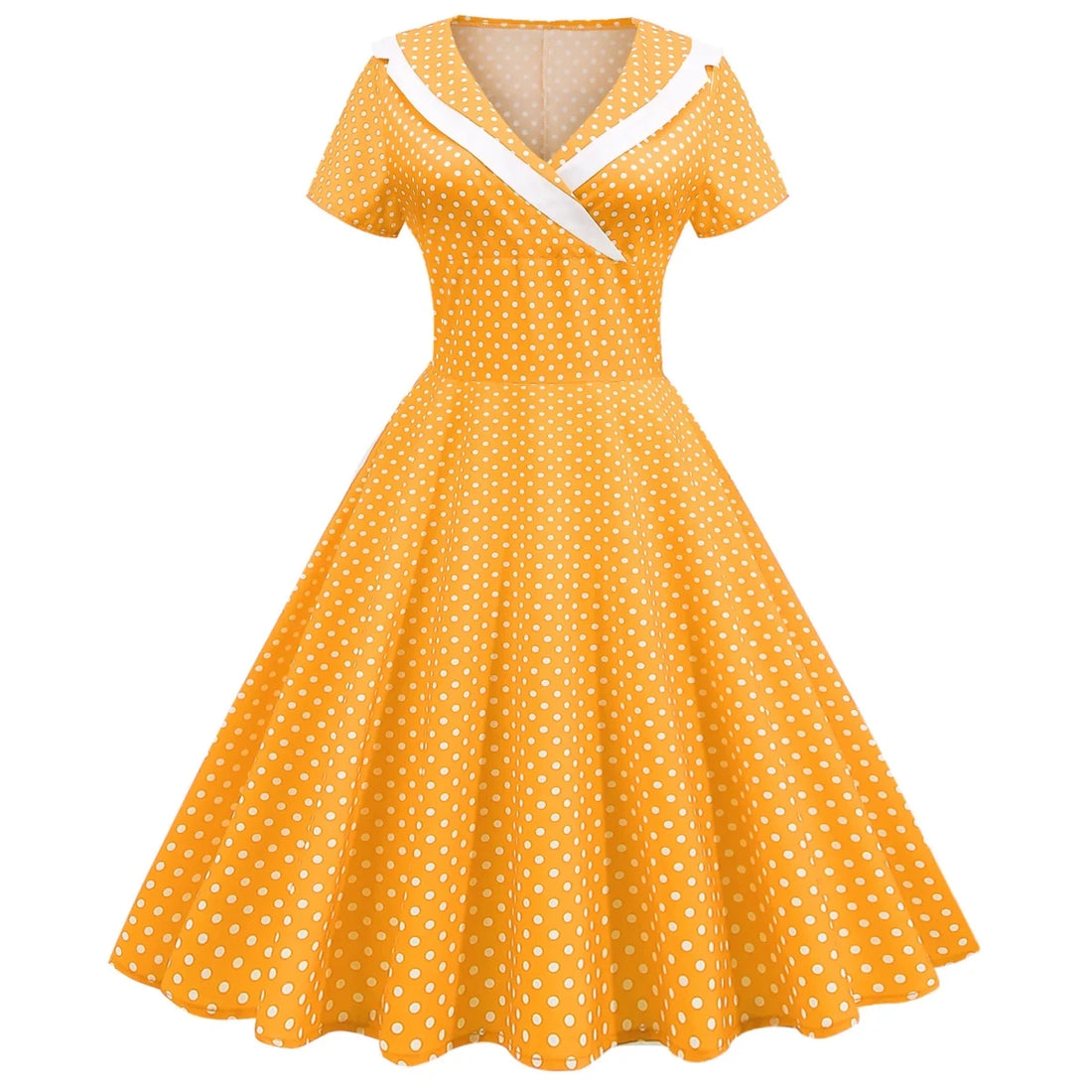Robe Vintage Rayée Jaune et Blanche - Louise Vintage