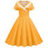 Robe Vintage Rayée Jaune et Blanche - Louise Vintage