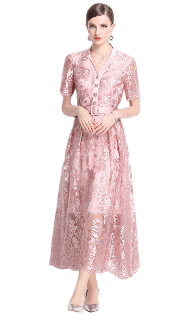 Robe Vintage Réception Rose - Louise Vintage